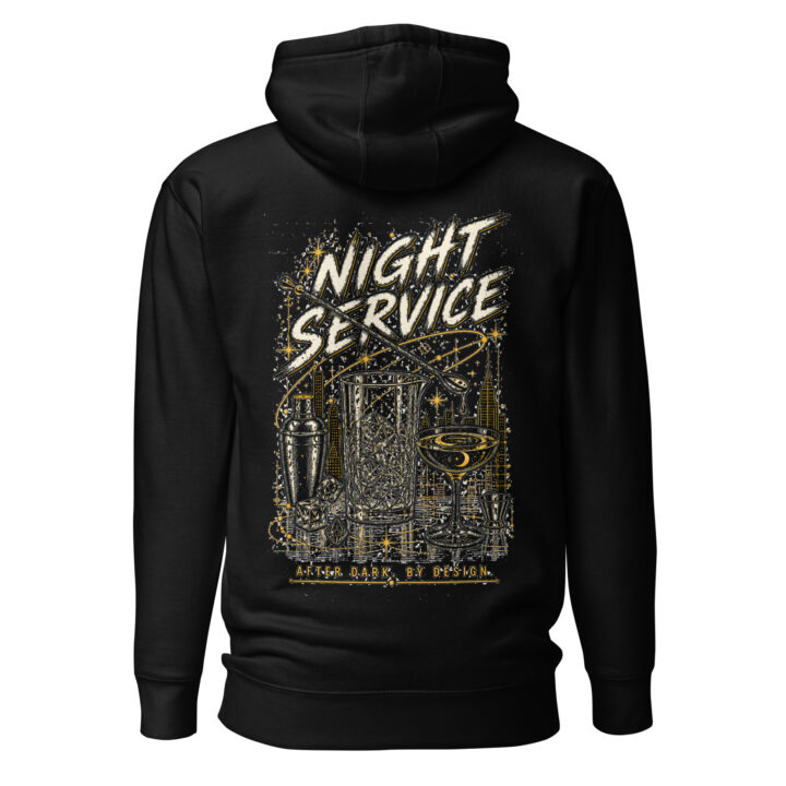 MCA — Night Service — Sweat à capuche premium unisexe